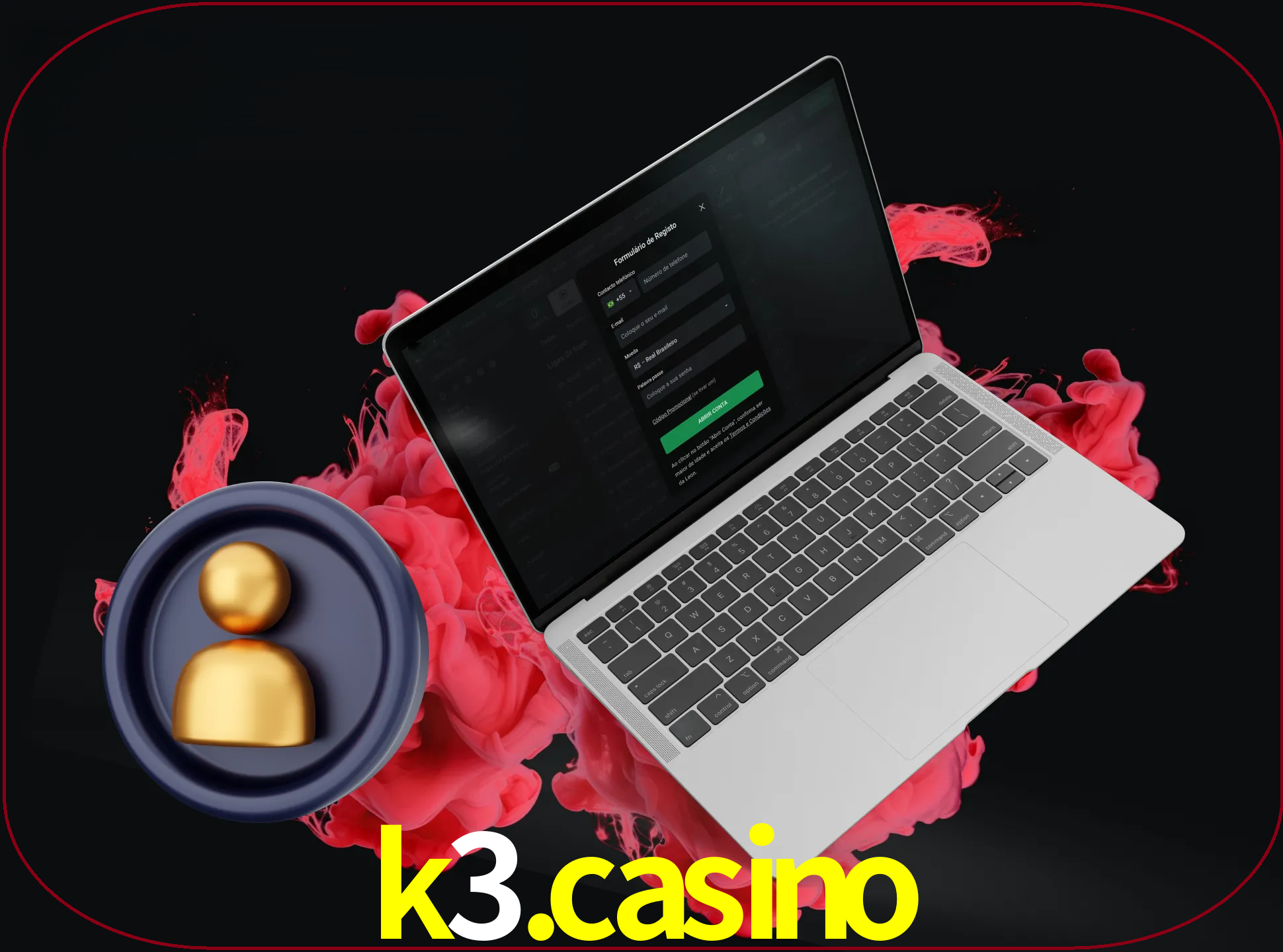 No cabeçalho do site K3.CASINO, clique no botão que o levará a um formulário especial onde terá de introduzir as suas informações actuais.